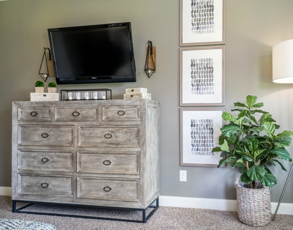 master bedroom. transitional, transitional bedroom, master suite. wallpaper, bedroom, windows, accent chairs, lumbar, dresser, nightstands, bedroom bench, area rug, neutral bedroom, white bedroom, personal, pendant lights over night stand