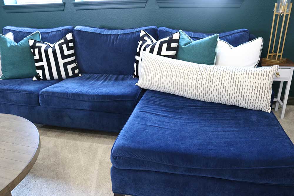 navy blue sofa