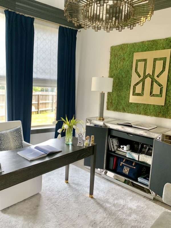 Interior designer, interior stylist, home decor, home decor blogger, houston blogger, Houston Interior Design, Houston Interior Designer, Home Office, Home Office Reveal, How to organize home office, home office décor, how to decorate home office, Home office reveal, dinning room as home office, contemporary home office, chic home office, navy home office, home workspace, functional home office, white home office, moss wall, how to design your home office, chic home office, chic office, chic office decor, glamorous office, glamorous home office, boss babe office, navy office, neutral office, neutral office with navy decor, budget friendly office, home office , dining room turned office