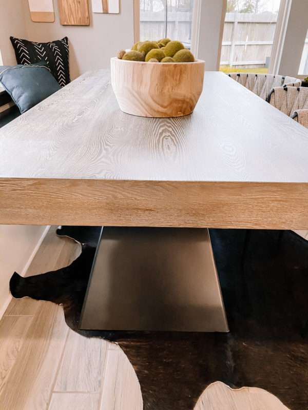 MRI, Melissa Roberts Interiors, Houston Interior Designer, Houston Interior Design, DIY Moss Bowl, Moss Bowl, Natural Design Elements, Cutting Boards, Gallery Wall, Unique Gallery Wall, Dinning Table, Industrial Dining Table, Breakfast Nook, Unique Dining Chairs, Dining Chairs, Dining Chairs 2020, Built-In Bench, Kitchen Storage, Rug, Kitchen Rug, round kitchen table, long dining table, modern gallery wall, minimalist gallery wall, breakfast nook with bench, breakfast nook with window seat, modern breakfast nook, breakfast nook ideas