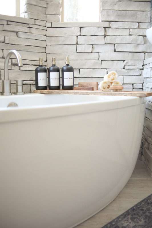 master bath remodel, master bath design, free standing tub, free standing tub between cabinets, bathroom facelift, simple bathroom update, bathroom project